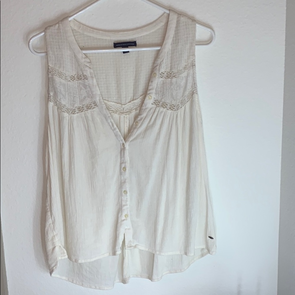American eagle button up crochet tank top